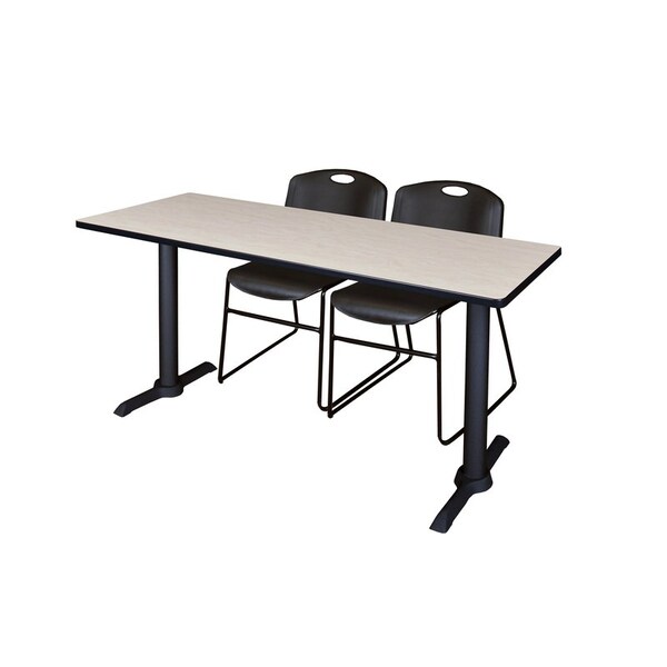 Cain Rectangle Tables > Training Tables > Cain Training Table & Chair Sets, 72 W, 24 L, 29 H, Maple MTRCT7224PL44BK - main